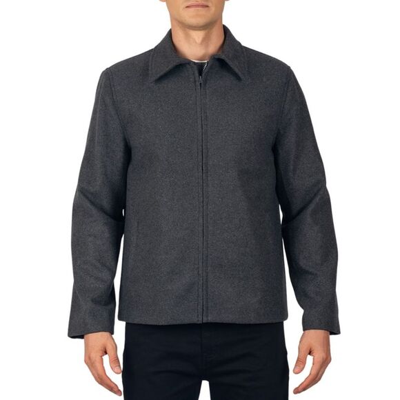 Alpine Swiss Grant Mens 28" Open Bottom Jacket Wool Blend JD Bomber Coat Zipered - Picture 2 of 11